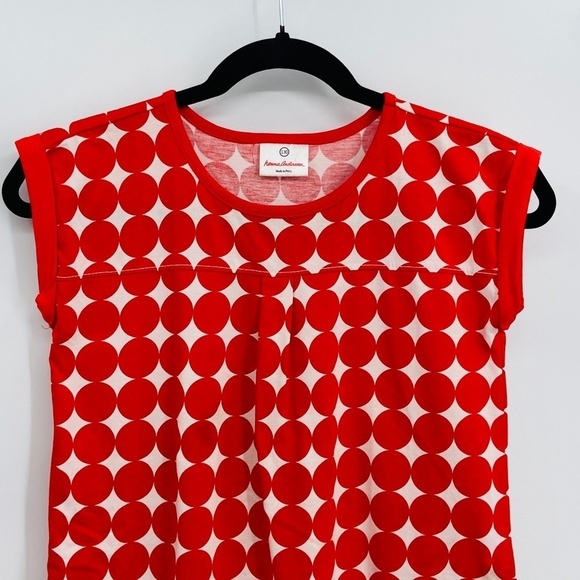 HANNA ANDERSSON Girls Red Polka Dot Pocket Shift Dress Size 8 - Picture 3 of 7